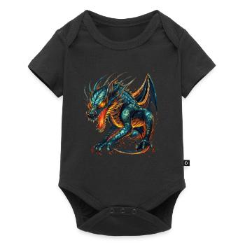 Dragon mystique Lindwurm Monster Monster Monster - Body à manches courtes Premium Bébé - noir - Devant