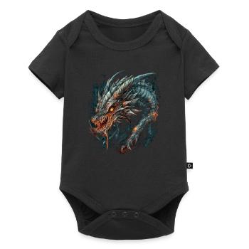 Dragon mystical Lindwurm Monster Monster Monster - Baby Premium short-sleeve bodysuit - black - Front