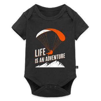 Paragliding Life is an adventure - Baby Premium short-sleeve bodysuit - black - Front