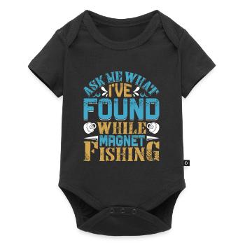 Magnetangler Ask me what I found Magnet fishing - Baby Premium Kurzarmbody - Schwarz - Vorne