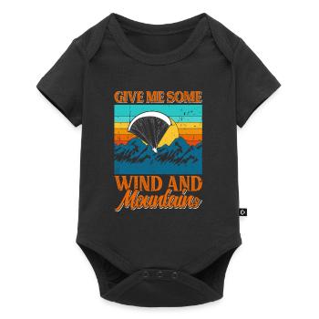 Thermal Paragliding Flight Give me Wind and Mountains - Baby Premium short-sleeve bodysuit - black - Front