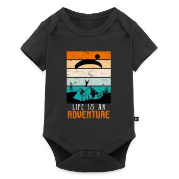 Paragliders Life is an adventure - Baby Premium short-sleeve bodysuit - black - Front