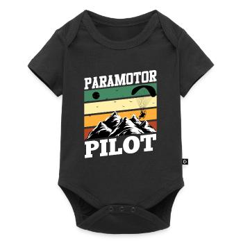 Paramotor Pilot Gleitschirmflieger Paragliding - Baby Premium Kurzarmbody - Schwarz - Vorne