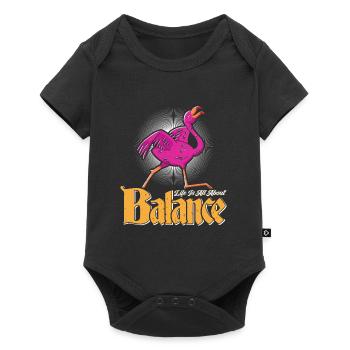 Flamingo Shirt Life est une question d’équilibre - Body à manches courtes Premium Bébé - noir - Devant