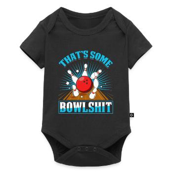 Bowling Shirt lustig That´s some Bowlshit - Baby Premium Kurzarmbody - Schwarz - Vorne