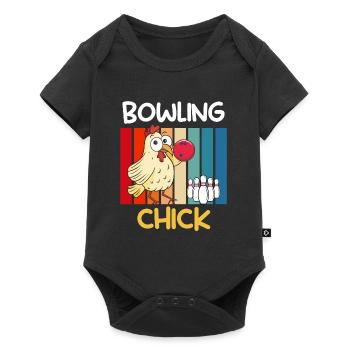 Bowling Chicken Bowling Player Women Bowling Alley - Baby Premium short-sleeve bodysuit - black - Front