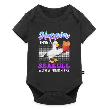 Happier than a Seagull with a French Fry Seagulls - Baby Premium short-sleeve bodysuit - black - Front