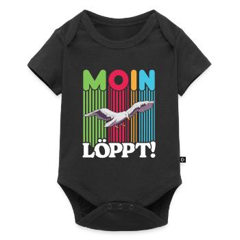 Mouettes Moin Löppt! Allemagne du Nord, Mer du Nord, Mer Baltique - Body à manches courtes Premium Bébé - noir - Devant