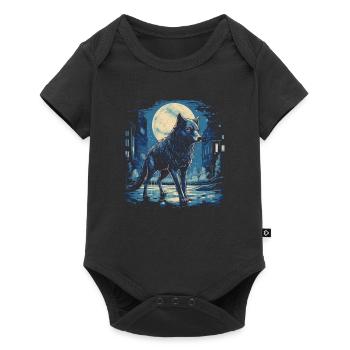 Chien, loup, loup-garou, cerbère, mythe de - Body à manches courtes Premium Bébé - noir - Devant
