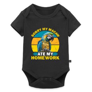 Aras Sorry my Macaw ate my Homework Parrot Holder - Baby Premium short-sleeve bodysuit - black - Front