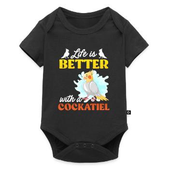 La vie est meilleure avec un Cockatiel Vogelfreund - Body à manches courtes Premium Bébé - noir - Devant