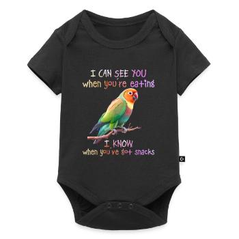 Liebesvögel I can see you when you´re Eating - Baby Premium Kurzarmbody - Schwarz - Vorne