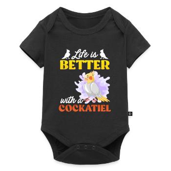 La vie est meilleure avec un Cockatiel Vogelfreund - Body à manches courtes Premium Bébé - noir - Devant