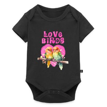 Lovebirds LOVE Bird Love Birds Lovebird - Baby Premium short-sleeve bodysuit - black - Front