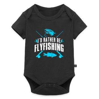 Fly Fisherman I ́d rather be Flyfishing Fish Hunting - Baby Premium short-sleeve bodysuit - black - Front