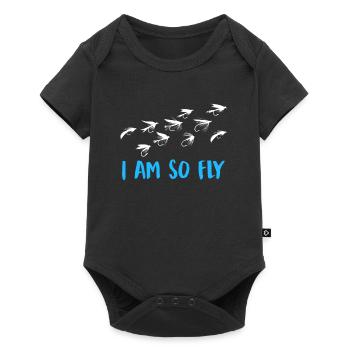 Fly Fisherman I ́m so fly Fish Hunting Angler - Baby Premium short-sleeve bodysuit - black - Front