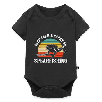 Keep calm and Carry on Spearfishing Fischjagd - Baby Premium short-sleeve bodysuit - black - Front