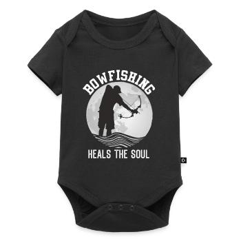 Bowfishing Heals the Soul Bogenfischen - Baby Premium Kurzarmbody - Schwarz - Vorne