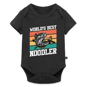 Weltbester Noodler Waller Angeln Wels Angler - Baby Premium Kurzarmbody - Schwarz - Vorne