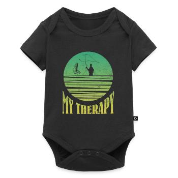 Fly Fishing My Therapy Fish Hunting Anglers - Baby Premium short-sleeve bodysuit - black - Front