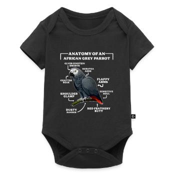 Grau Papagei Anatomie d’un perroquet gris d’Afrique - Body à manches courtes Premium Bébé - noir - Devant