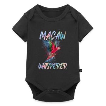 Ara Flüsterer Macaw Whisperer Papageien Fan - Baby Premium Kurzarmbody - Schwarz - Vorne
