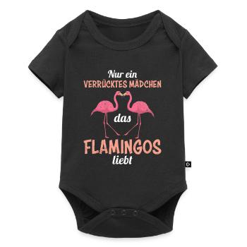 Juste une fille folle qui aime les flamants roses - Body à manches courtes Premium Bébé - noir - Devant
