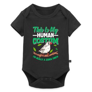 Zebra Finches This is my Human Costum Piepmatz - Baby Premium short-sleeve bodysuit - black - Front