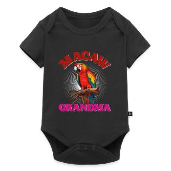 Macaw Grandma Vogelliebhaber Aras Papageien - Baby Premium Kurzarmbody - Schwarz - Vorne
