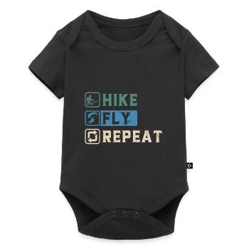 Hike Fly Repeat Mountaineering Paragliding - Baby Premium short-sleeve bodysuit - black - Front