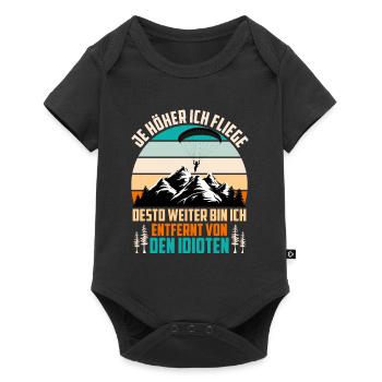 Paragliders The higher I fly Paragliders - Baby Premium short-sleeve bodysuit - black - Front