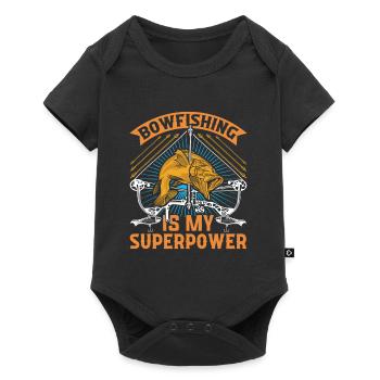 Bogenfischen Bowfishing is my Superpower - Baby Premium Kurzarmbody - Schwarz - Vorne