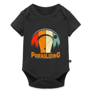 Paragliding, sport flying, paragliding mountains - Baby Premium short-sleeve bodysuit - black - Front