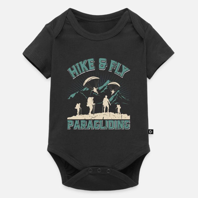 Hike and Fly Paragliding Gleitschirmflieger - Baby Premium Kurzarmbody - Schwarz
