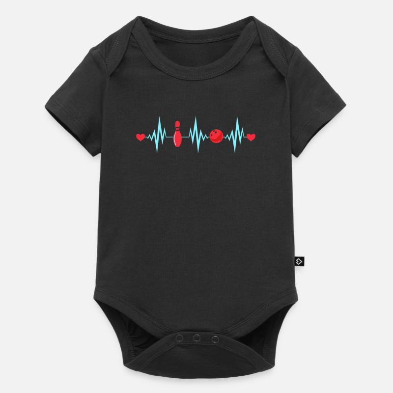 Bowling Coeur Palpitations Chemise melon Boule de bowling - Body à manches courtes Premium Bébé - noir