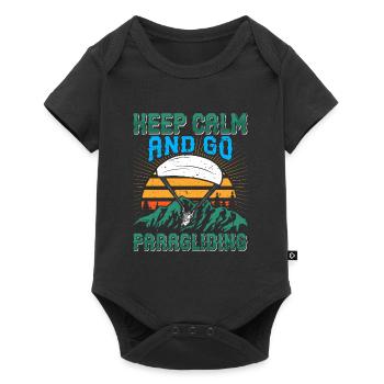 Gleitschirmfliegen Keep Calm Go Paragliding - Baby Premium Kurzarmbody - Schwarz - Vorne