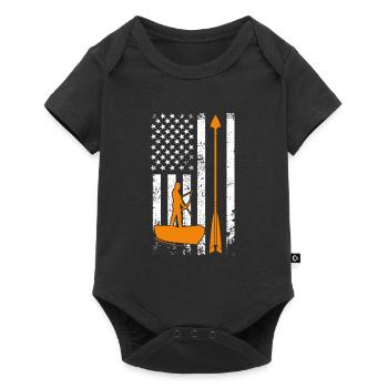 USA Bogenfischen Fischjagd Bogenjäger - Baby Premium Kurzarmbody - Schwarz - Vorne