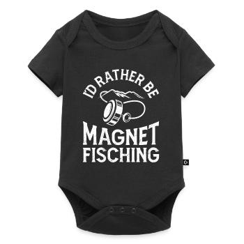 Magnetfischer I ́d rather be Magnet Fishing - Baby Premium short-sleeve bodysuit - black - Front