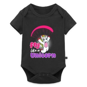 Unicorn Paraglider Volez comme une licorne Femmes - Body à manches courtes Premium Bébé - noir - Devant