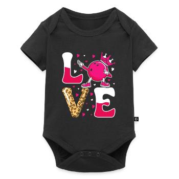 LOVE Chemise Bowling Tenue de Bowling pour femmes - Body à manches courtes Premium Bébé - noir - Devant