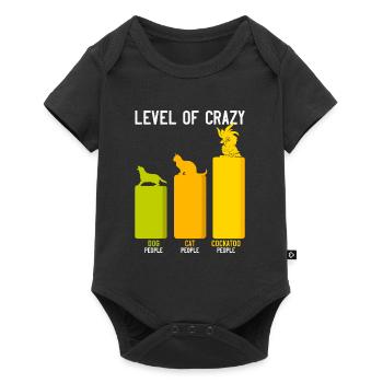 Kakadu Level of Crazy Kakadu Haltung Papagei Fan - Baby Premium Kurzarmbody - Schwarz - Vorne
