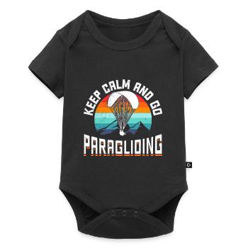 Gleitschirmfliegen Keep Calm and go Paragliding - Baby Premium short-sleeve bodysuit - black - Front