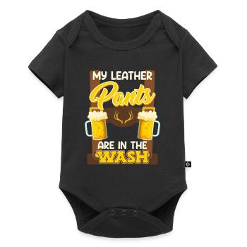 Mei Lederhosn is in da Wäsch Bayerisches Shirt - Baby Premium short-sleeve bodysuit - black - Front