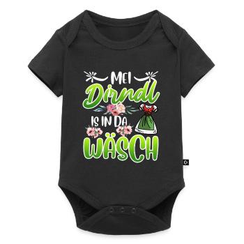 Mein Dirndl is in da Wäsch Bayerisches Dirndl Shir - Baby Premium Kurzarmbody - Schwarz - Vorne