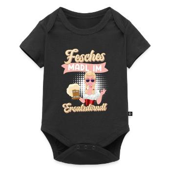 Bayerische Tracht Fesches Madl im Ersatzdirndl - Baby Premium Kurzarmbody - Schwarz - Vorne