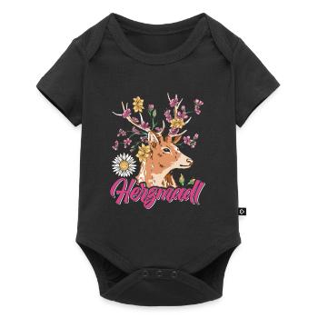 Herzmadl Trachten Shirt Frauen - Baby Premium Kurzarmbody - Schwarz - Vorne