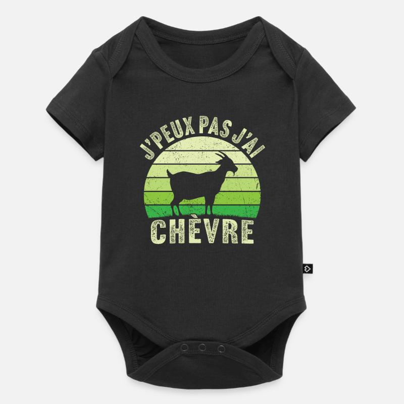 retro j'peux pas j'ai chèvre - Body à manches courtes Premium Bébé - noir