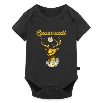 Lausmadl Dirndl Trachten Shirt Frauen Tracht - Baby Premium Kurzarmbody - Schwarz - Vorne