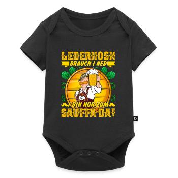 Lederhosn brauch I ned bin nur zum Sauffa da! - Baby Premium Kurzarmbody - Schwarz - Vorne