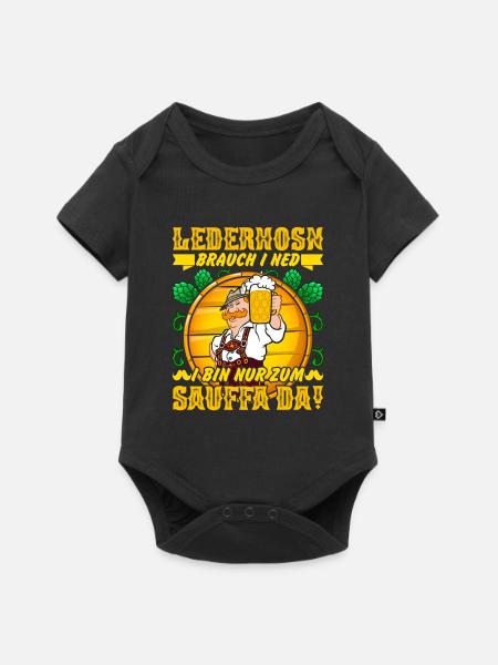 Lederhosn brauch I ned bin nur zum Sauffa da! - Baby Premium Kurzarmbody - Schwarz